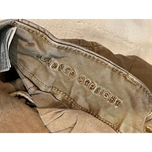 American Eagle Tan Relaxed Straight Jeans Mens 33x32 - Picture 4 of 5